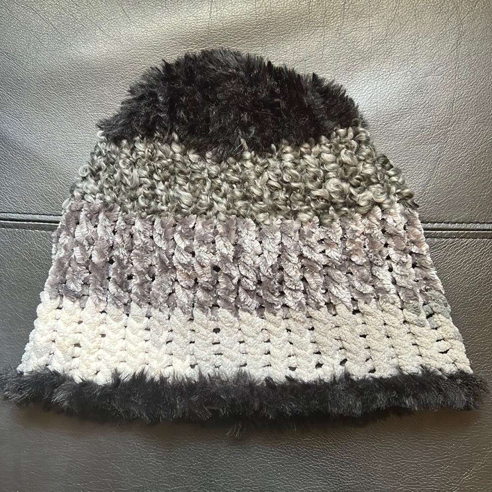HANDMADE UNISEX cozy and warm knit beanie *MULTI GREY AND BLACK*